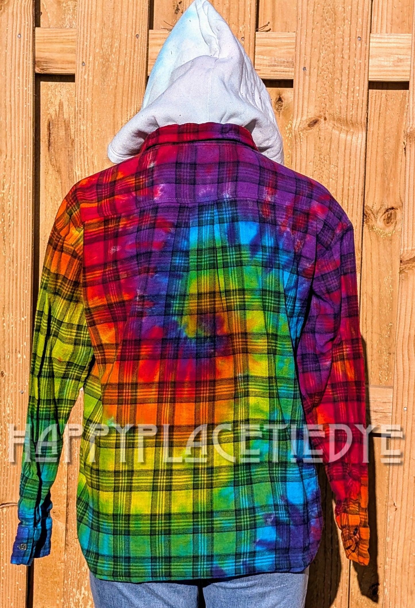 Women's Large Tie Dye Flannel Shirt