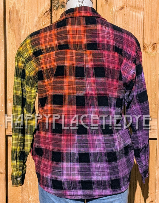 Women's Medium Tie Dye Flannel Shirt