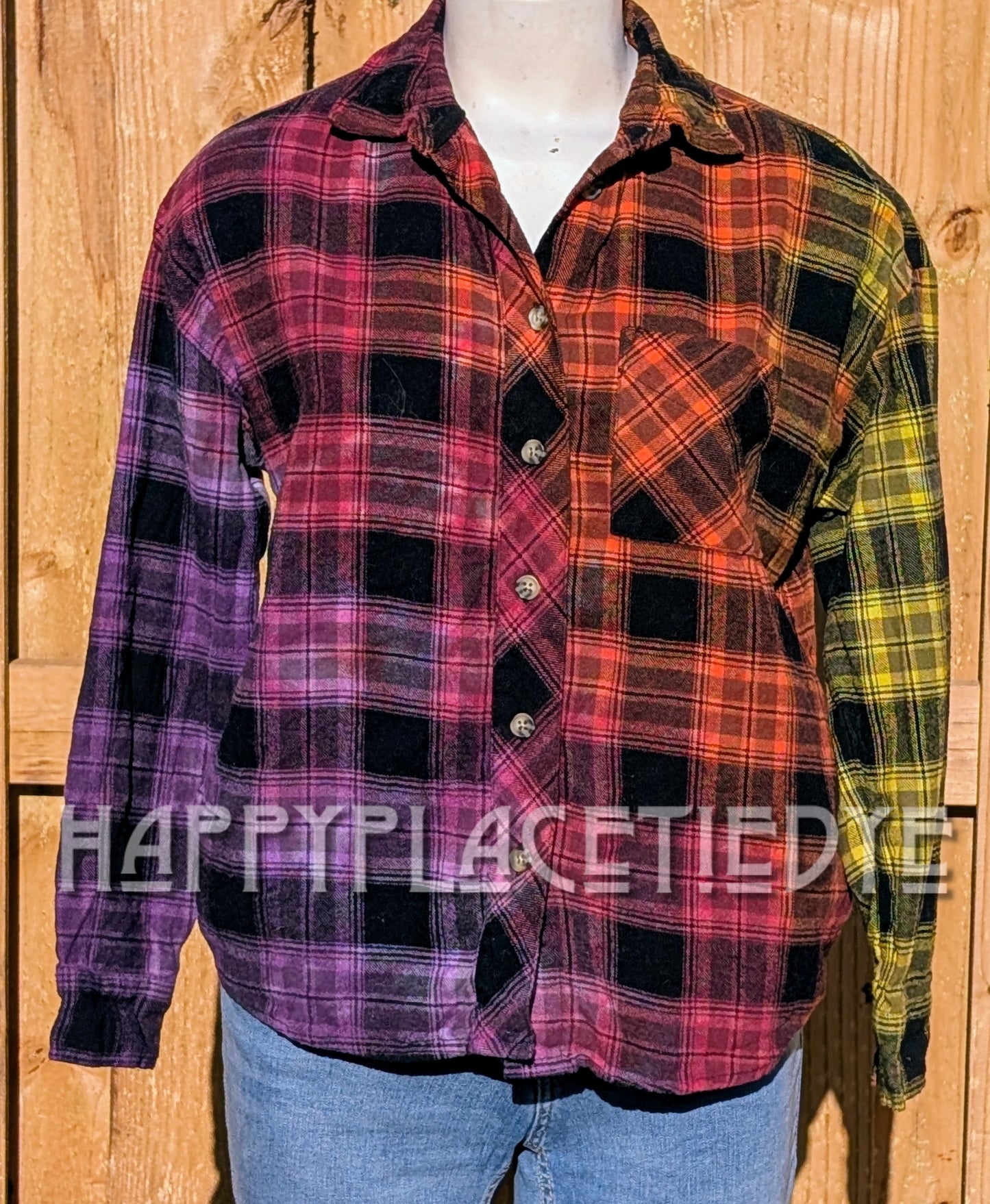 Women's Medium Tie Dye Flannel Shirt