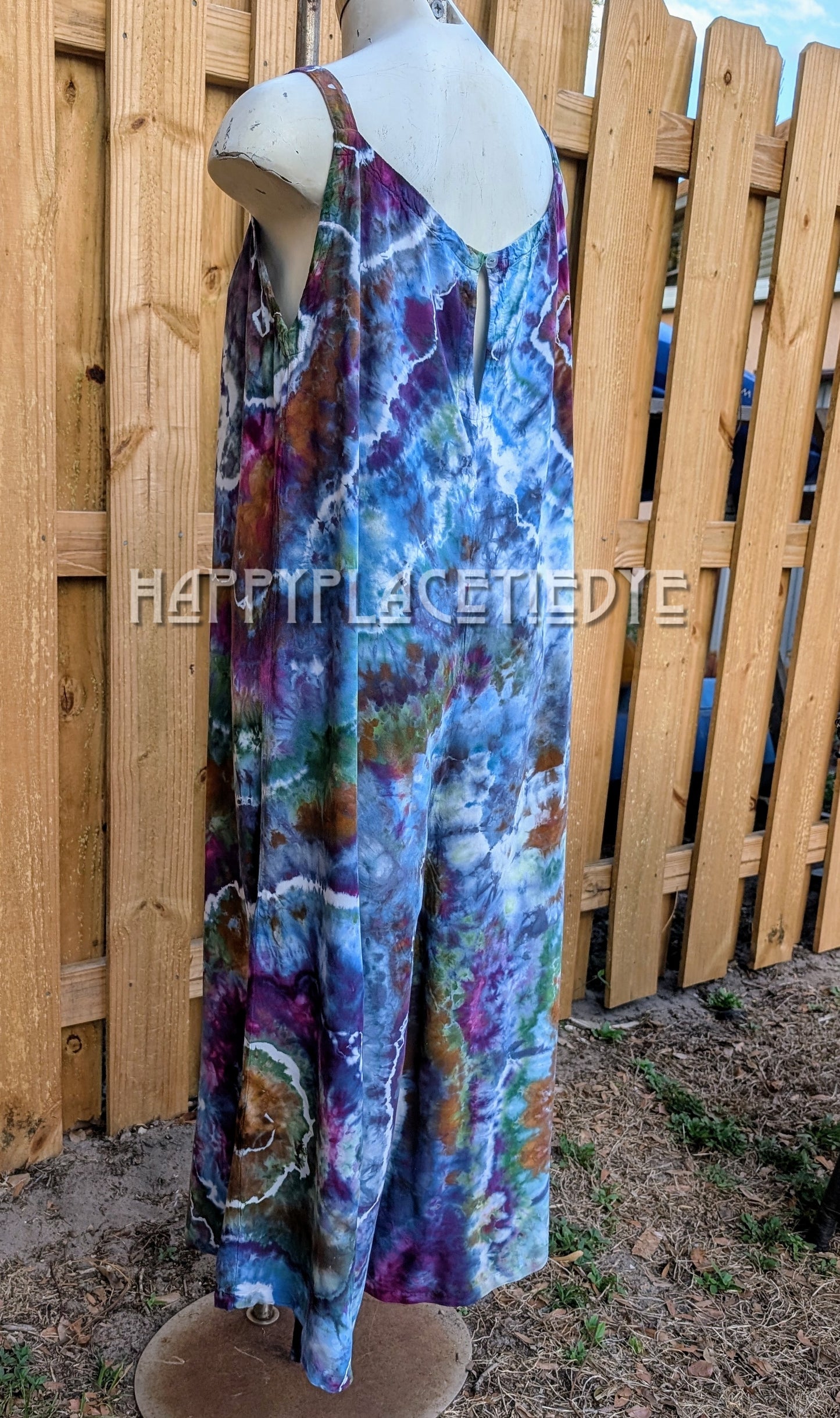 XLarge Tie Dye Rayon Jumpsuit/ Overalls