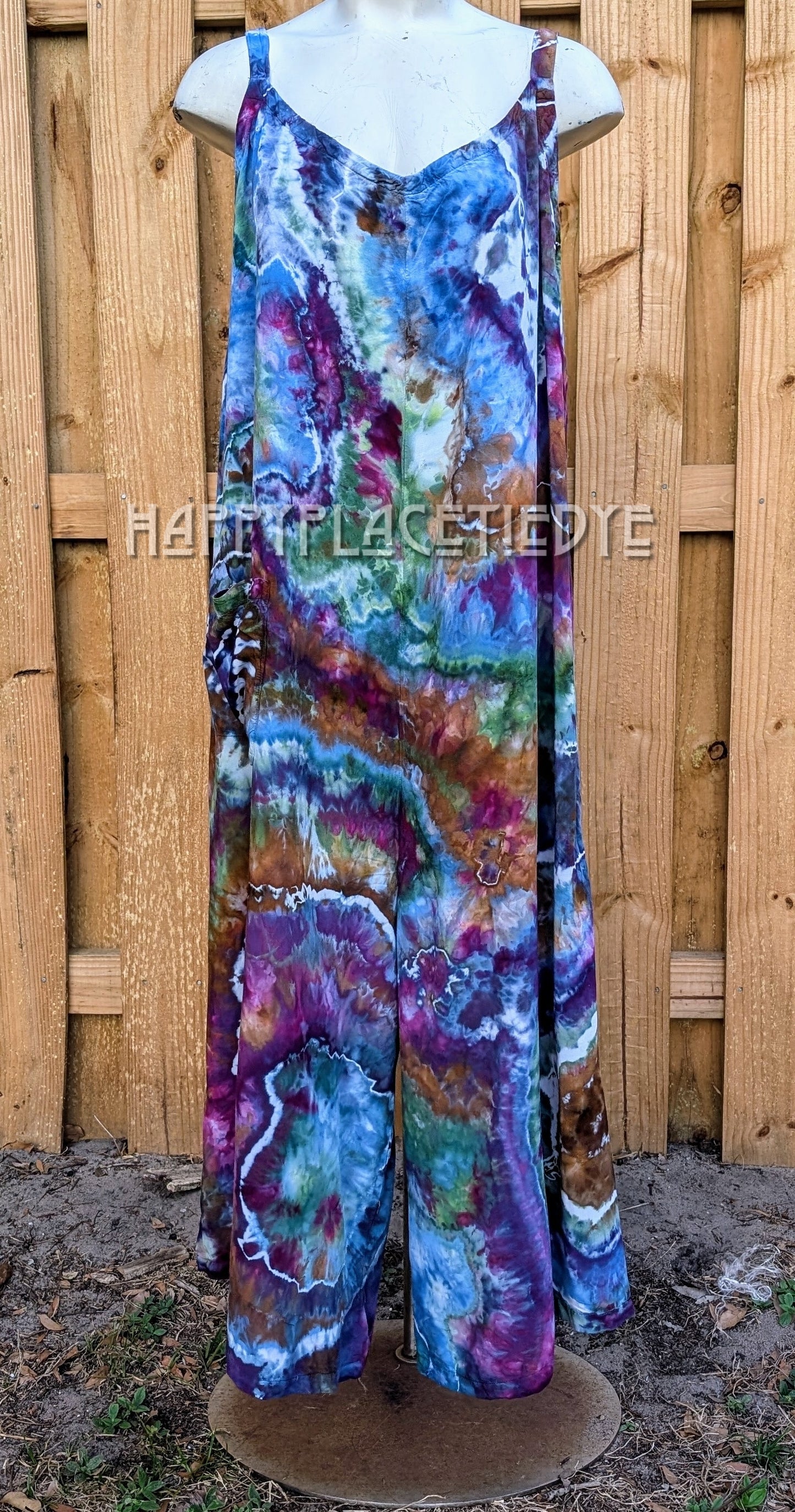 XLarge Tie Dye Rayon Jumpsuit/ Overalls