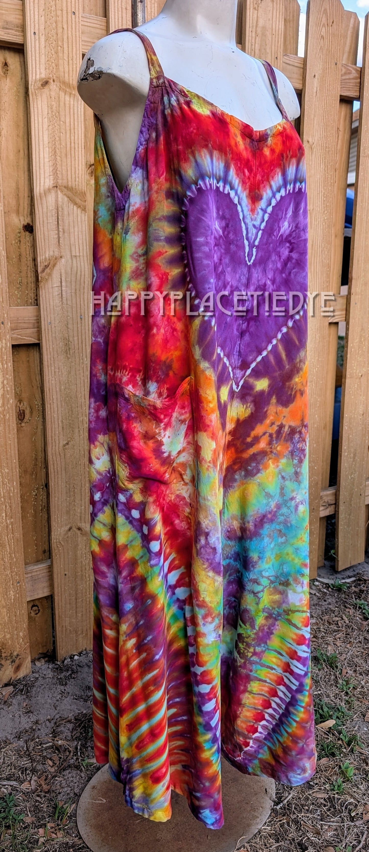 Large Tie Dye Rayon Jumpsuit/ Overalls