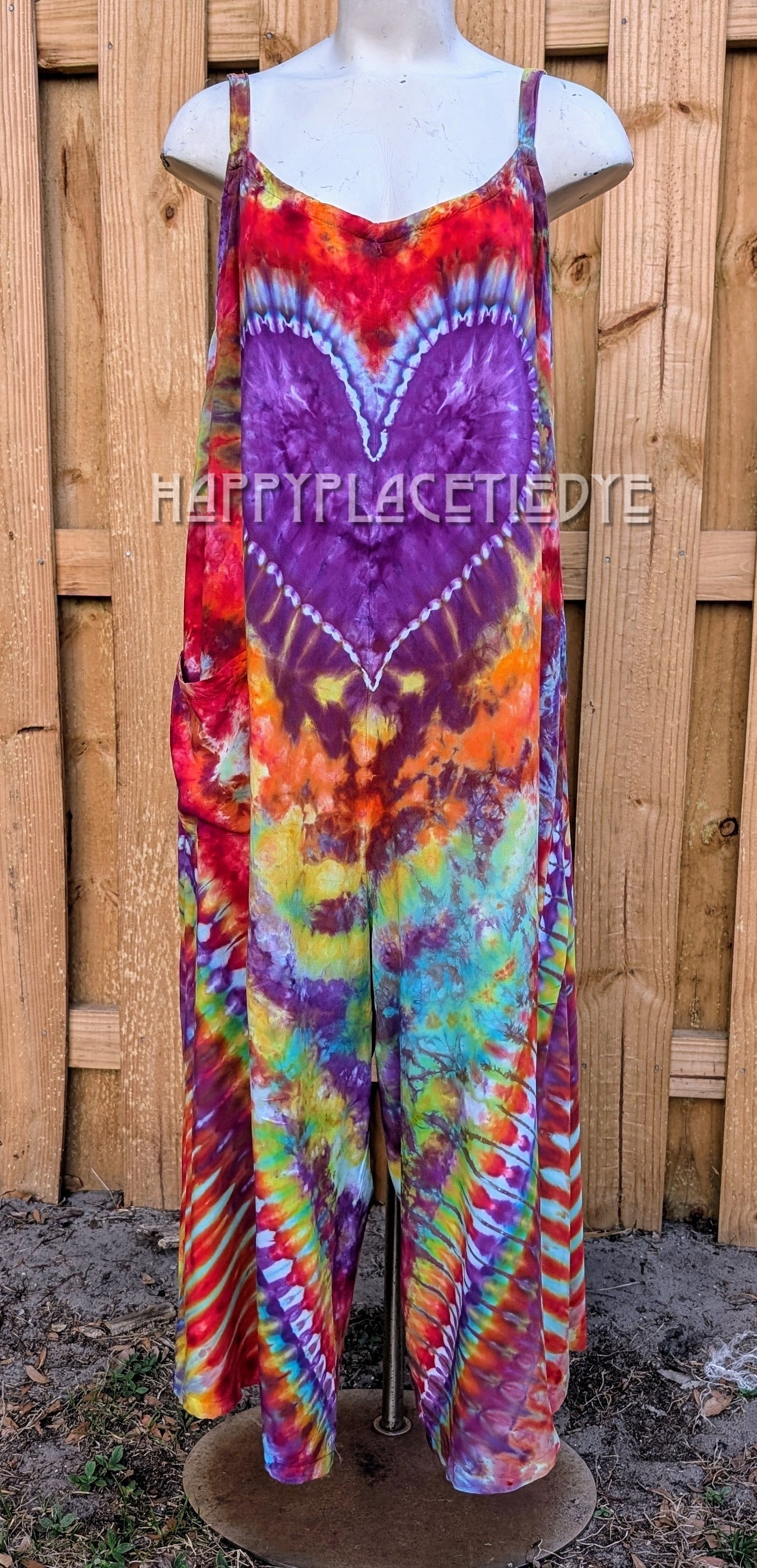 Large Tie Dye Rayon Jumpsuit/ Overalls