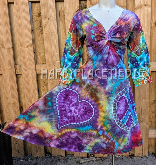 2XL 3/4 Sleeve Twist Front Dress