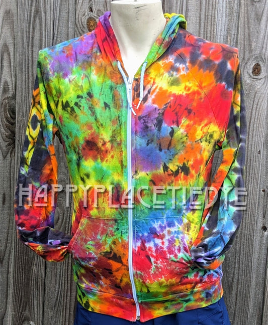 Small Zip Up Tie Dye Hoodie