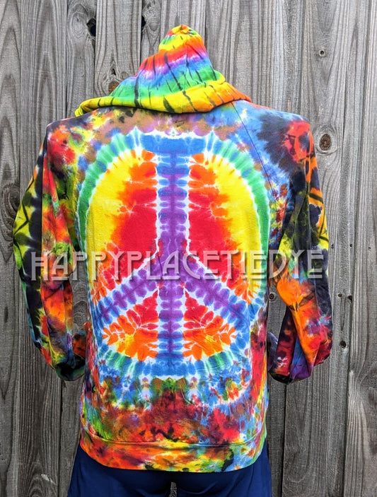 Small Zip Up Tie Dye Hoodie